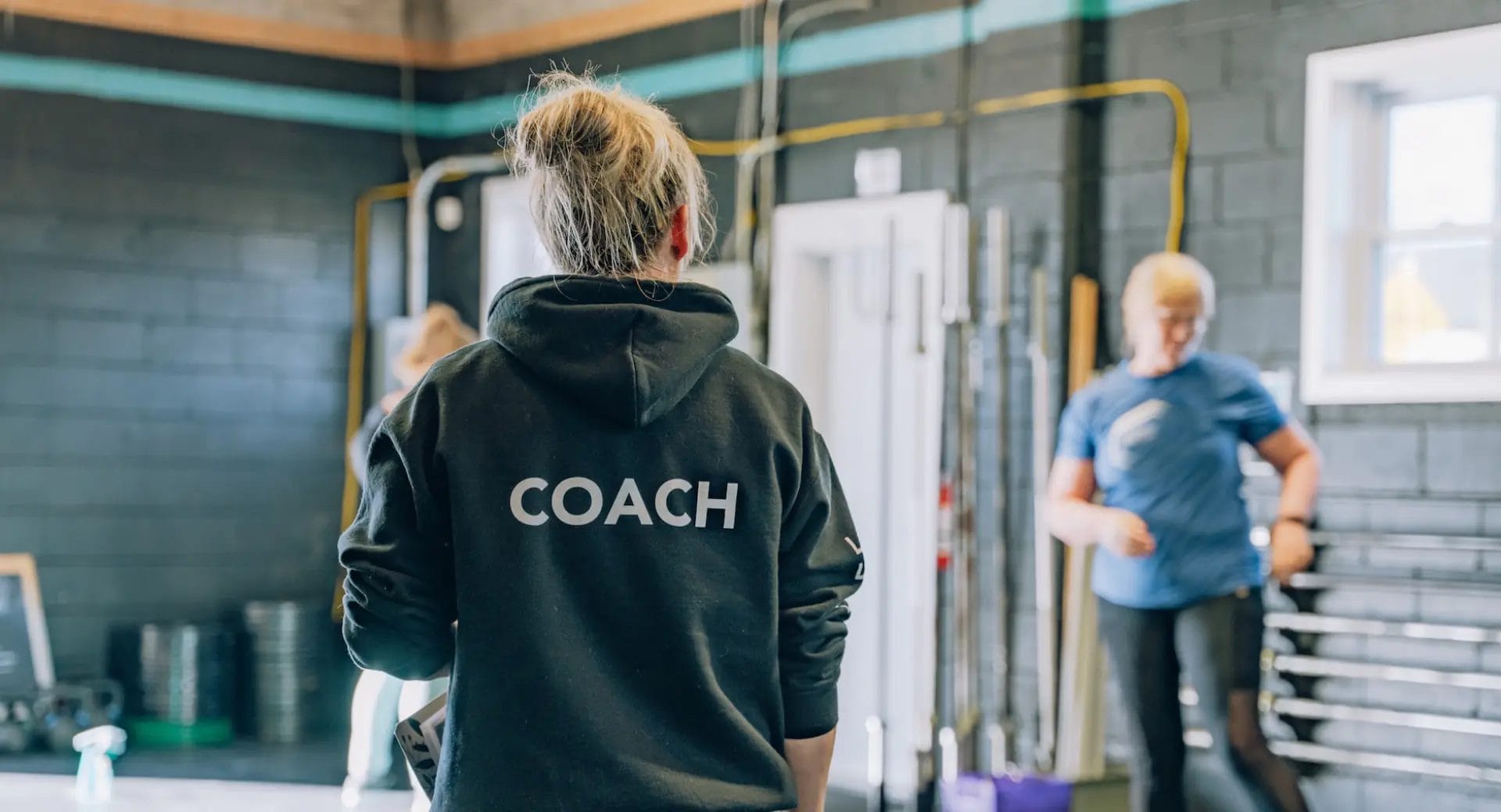 Personal training session with coach